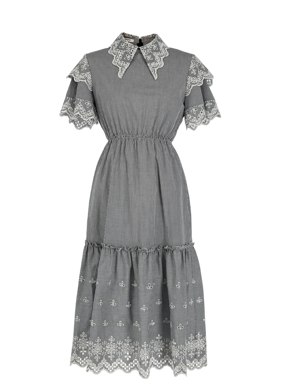 5S Floral-embroidered cotton midi dress
