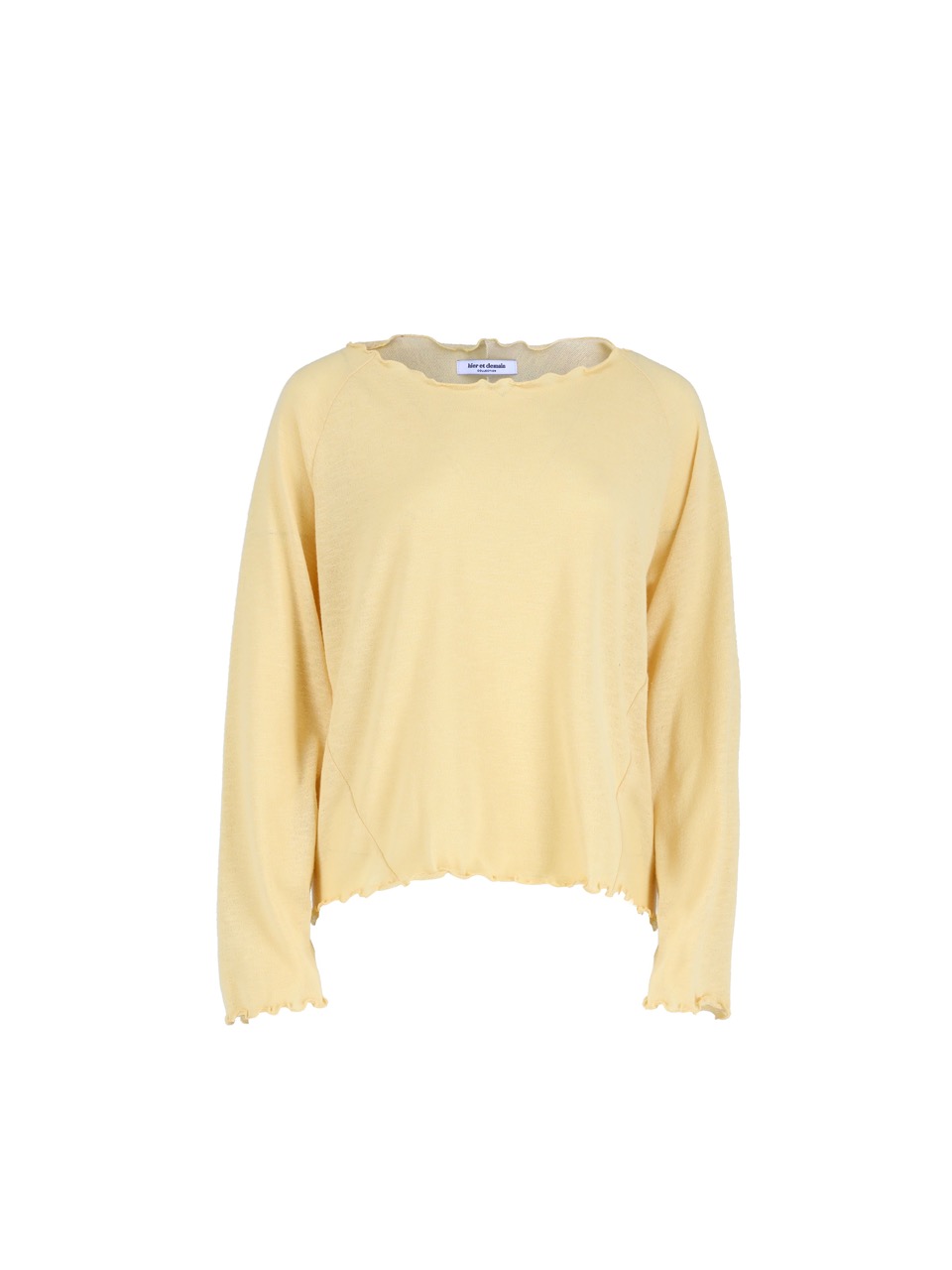 5P Boat neck Sleeve Knit top - Yellow