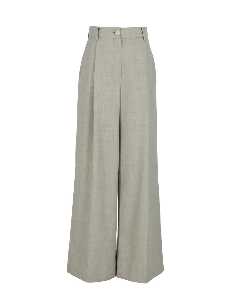 [Fabric from ITALY] Wool wide-leg trousers (Light khaki)