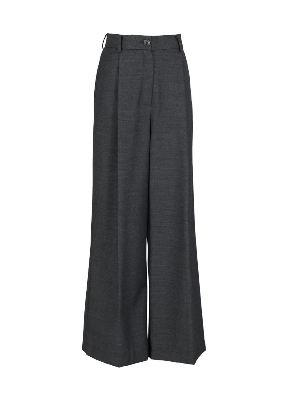 [Fabric from ITALY] Wool wide-leg trousers (Deep Grey)