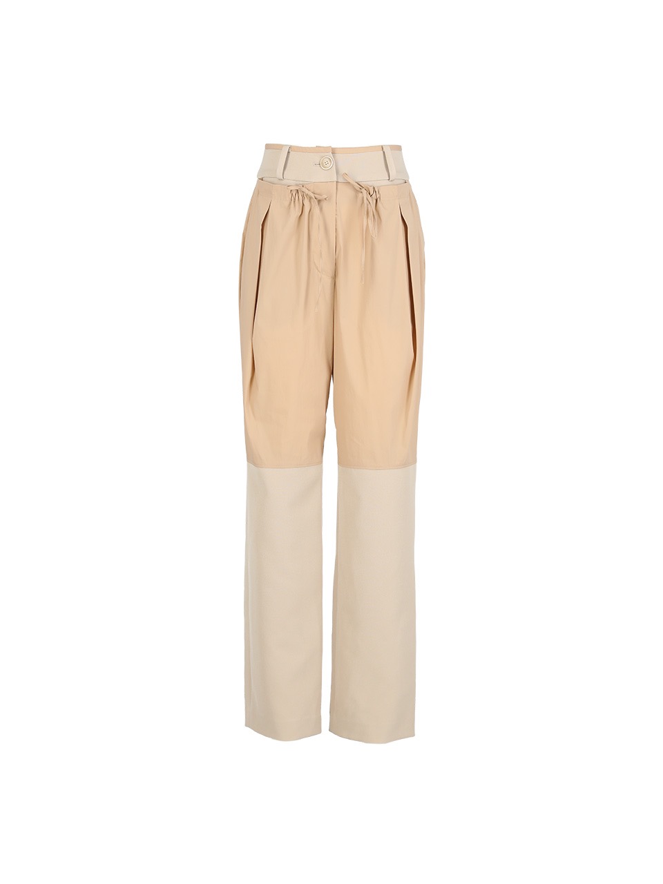 Layered cotton-blend poplin cargo trousers (Beige)