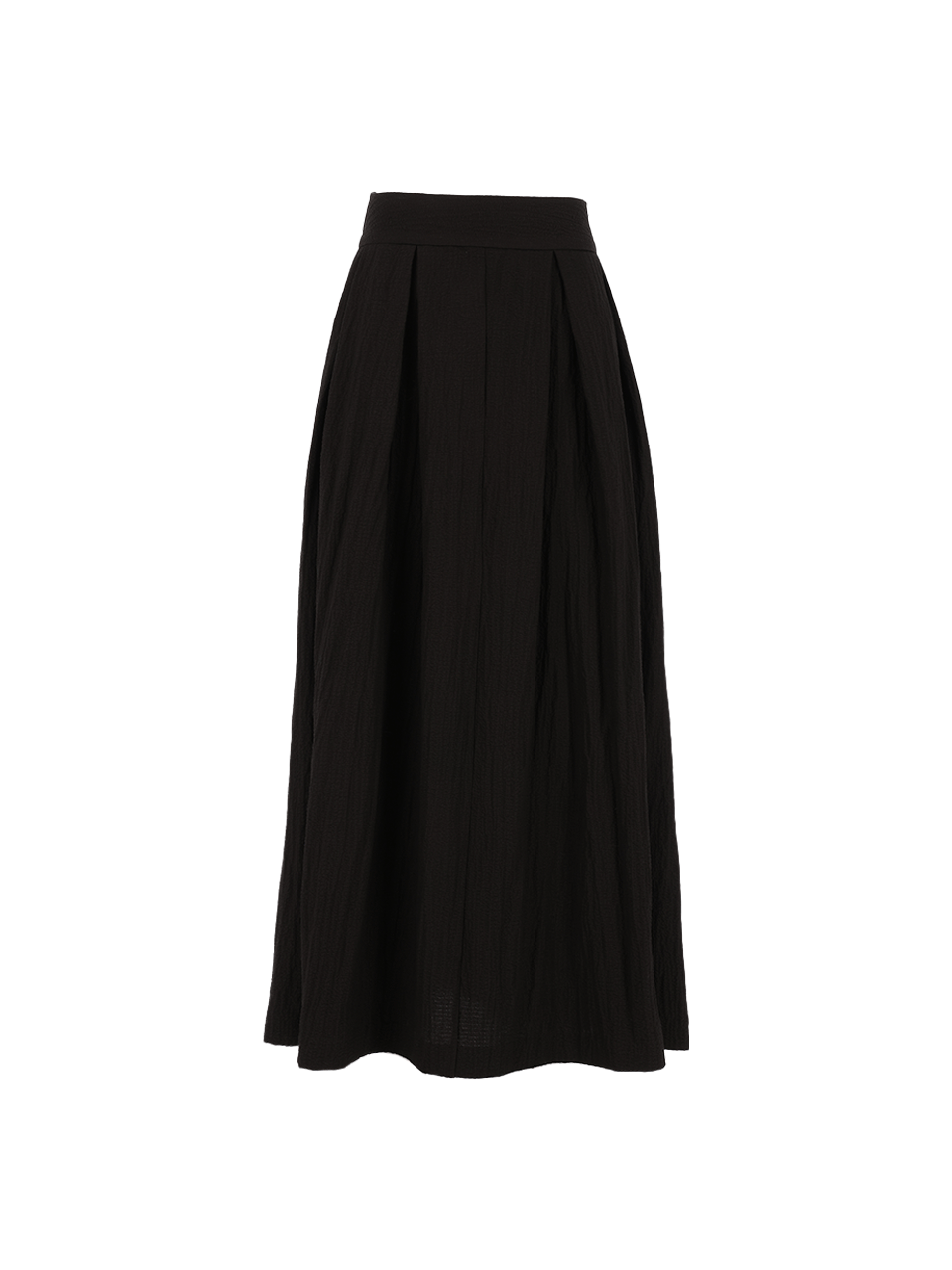 Flared crinkle banding skirt - Black